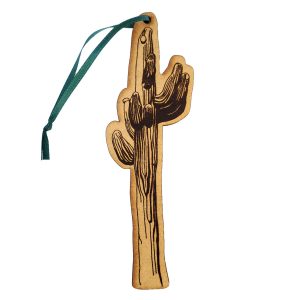 laser-etched cactus ornament from original illustration by Jen Urso